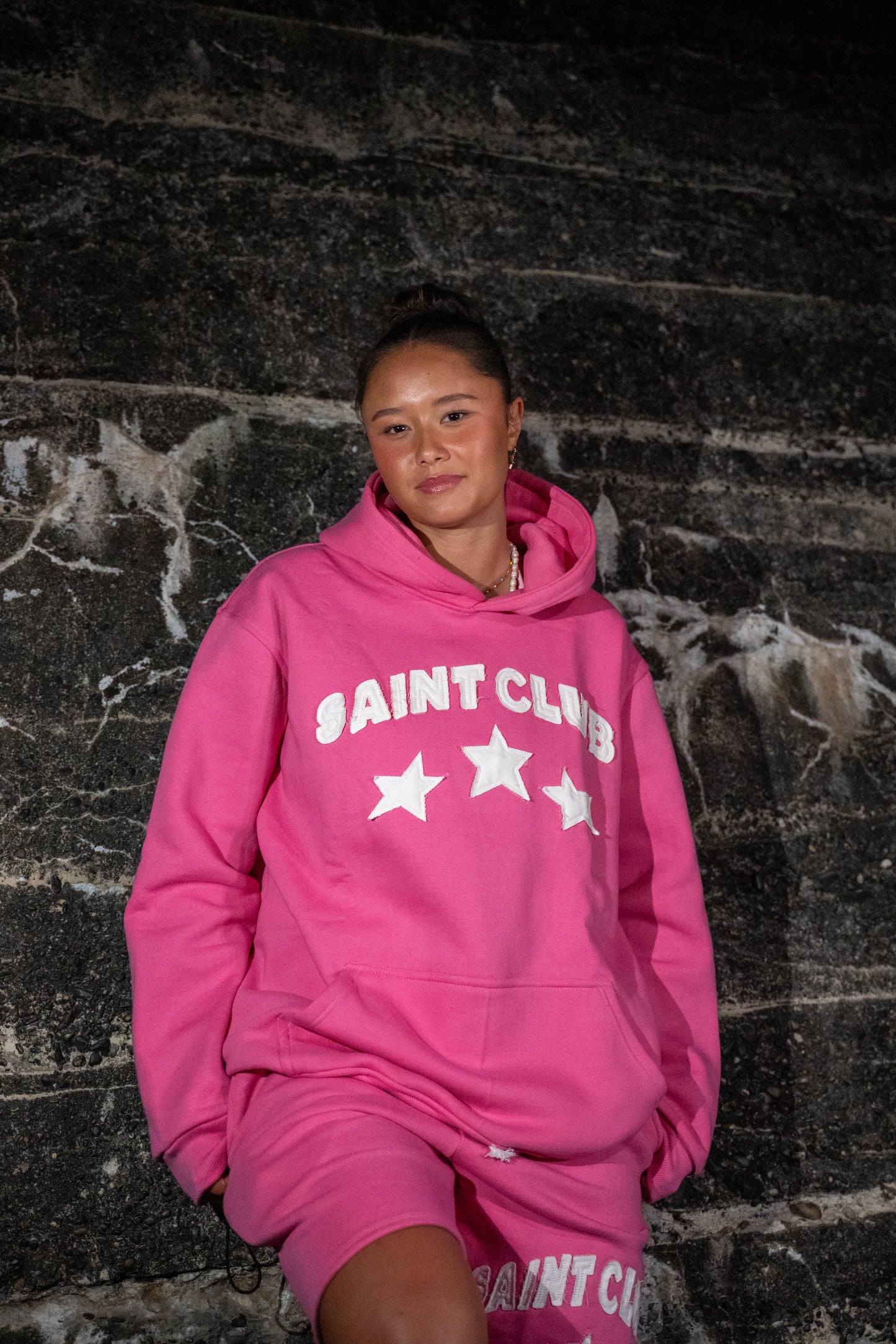 Rose Pink Distressed Shorts