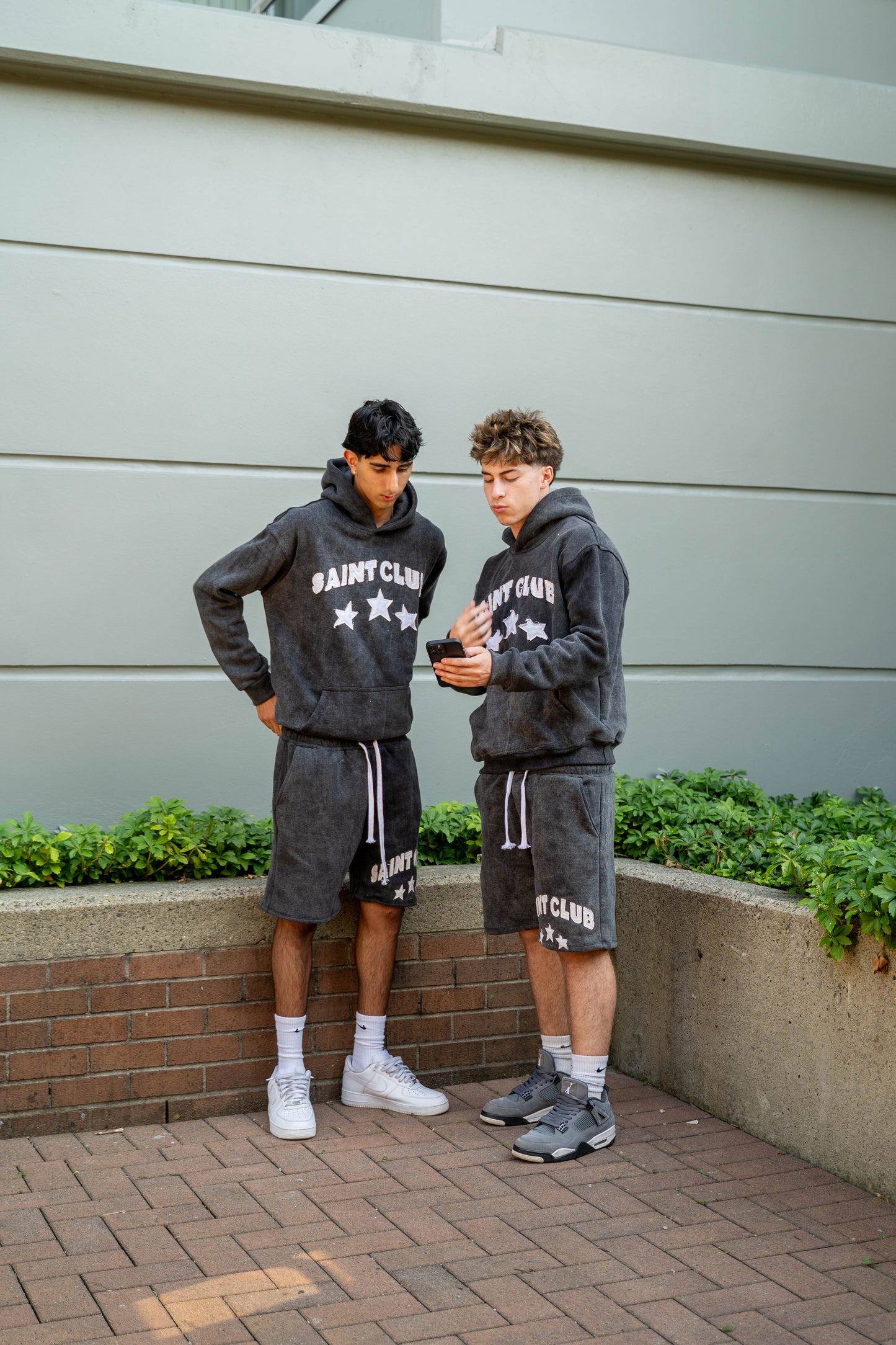 Ash Black Distressed Hoodie