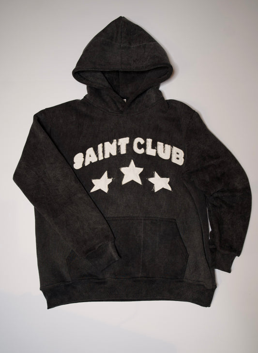 Ash Black Distressed Hoodie