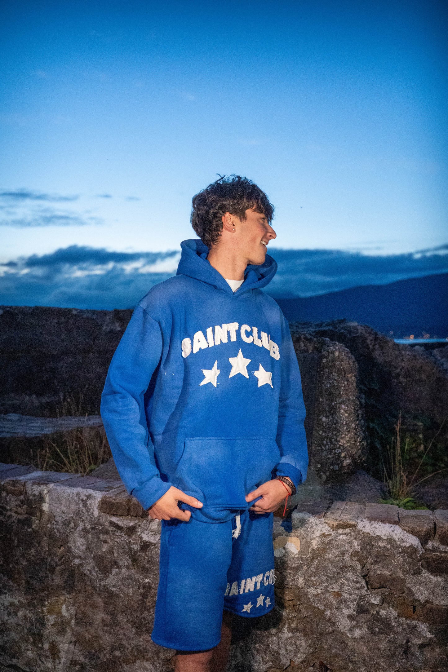 Kentucky Blue Distressed Shorts